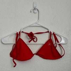 BOUTINE LA red triangle bikini II top, rose red